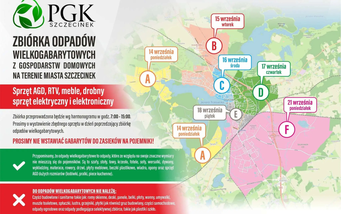 aktualność: Wrześniowa zbiórka odpadów wielkogabarytowych. Harmonogram, mapa