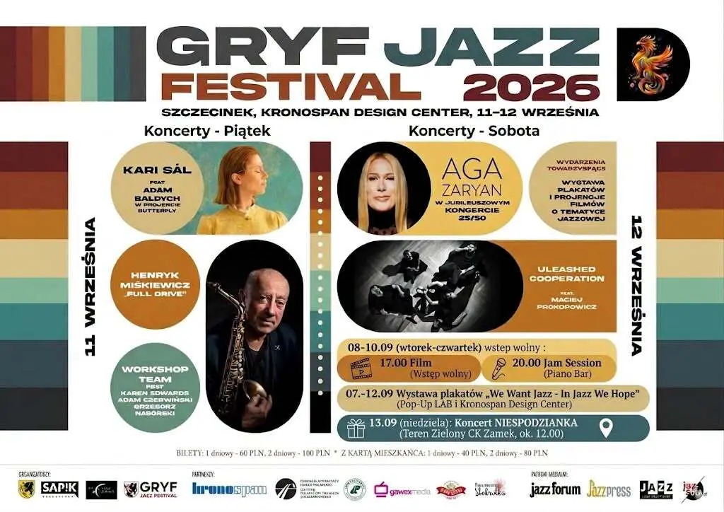 aktualność: Gryf Jazz Festival startuje od dziś (8 września). Jam session, projekcje i koncerty
